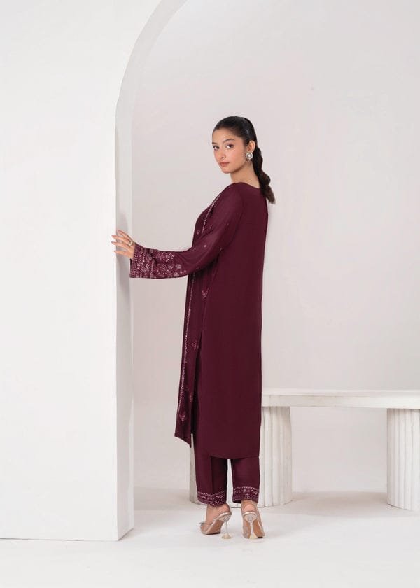 LARA EMBROIDERED 2PCS PLUM Ready To Wear