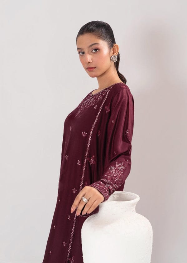 LARA EMBROIDERED 2PCS PLUM Ready To Wear