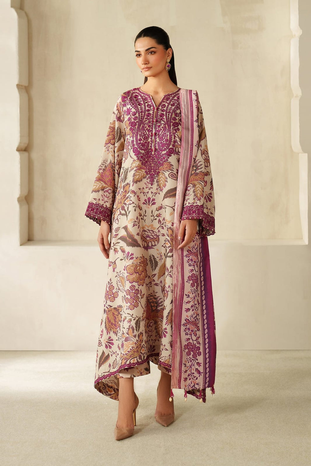BAROQUE 3Pcs Unstitched Lawn Suit