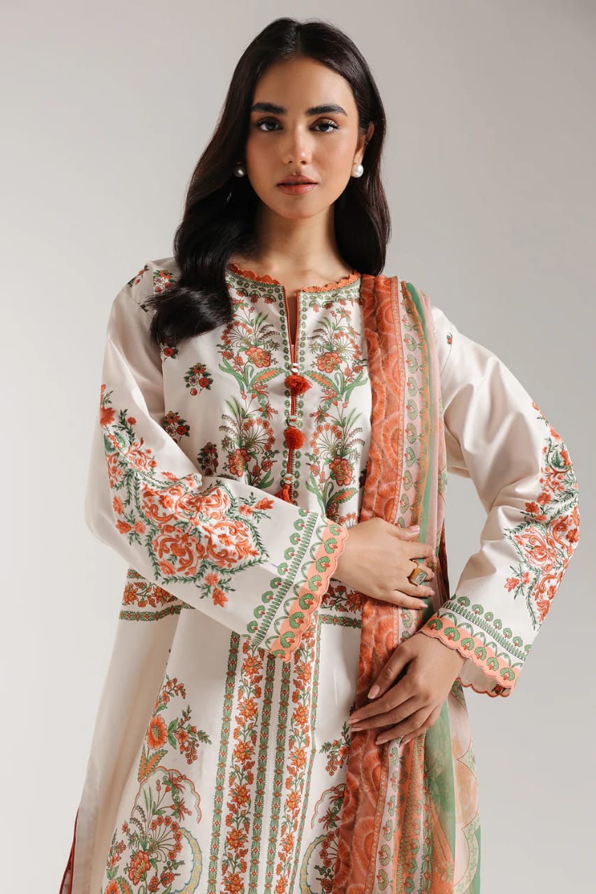 Unstitched ETHNIC-LWN-THREE PIECE SUIT
