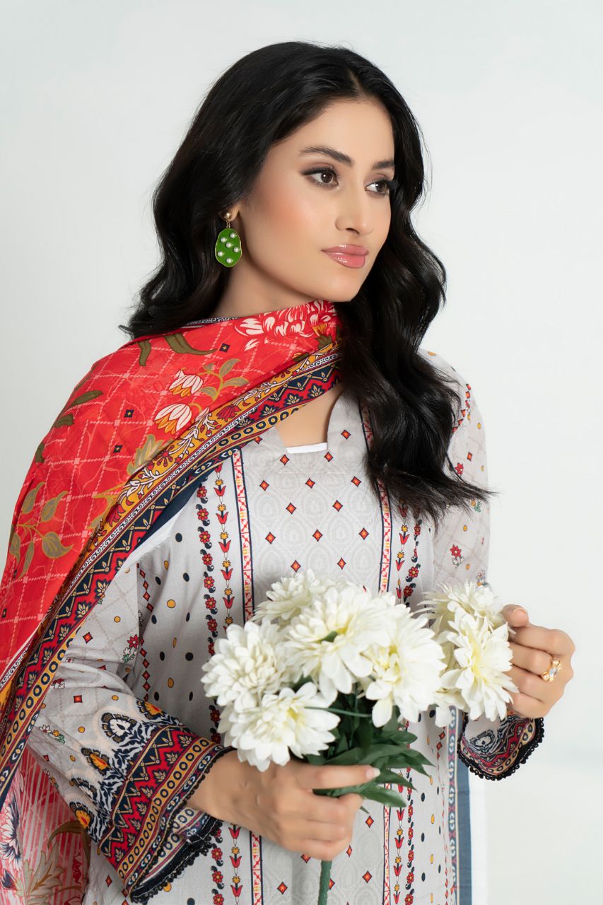 Unstitched Marooj Digital Printed Lawn 3PC