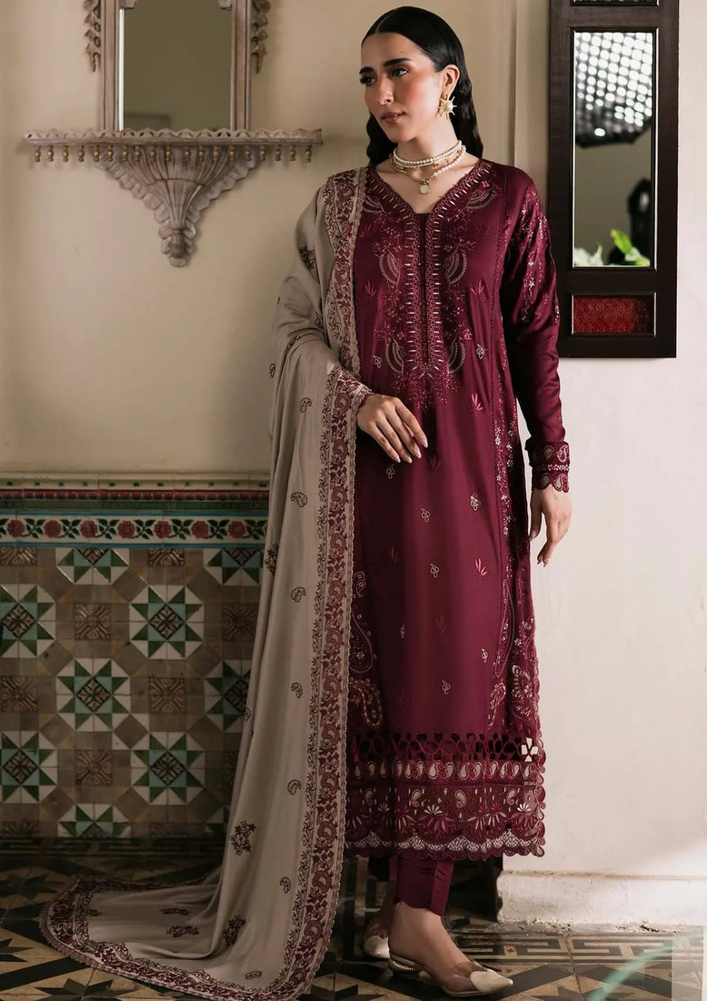 Unstitched Nureh Exclusive 3Pcs Suit