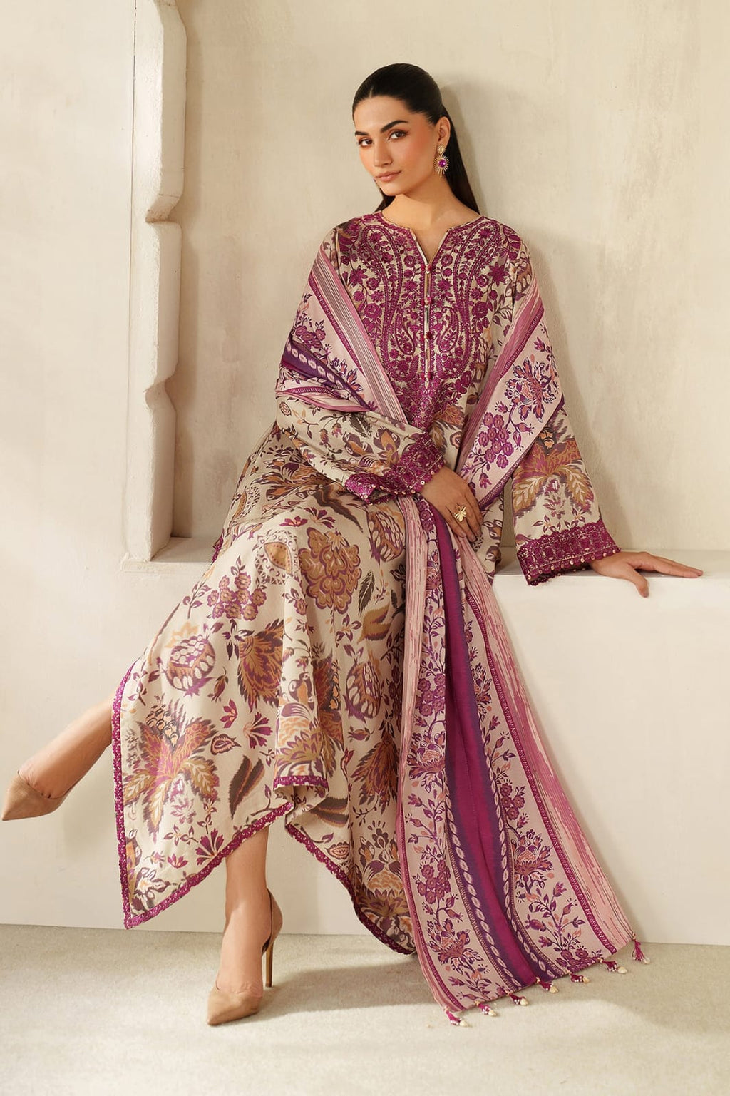 BAROQUE 3Pcs Unstitched Lawn Suit