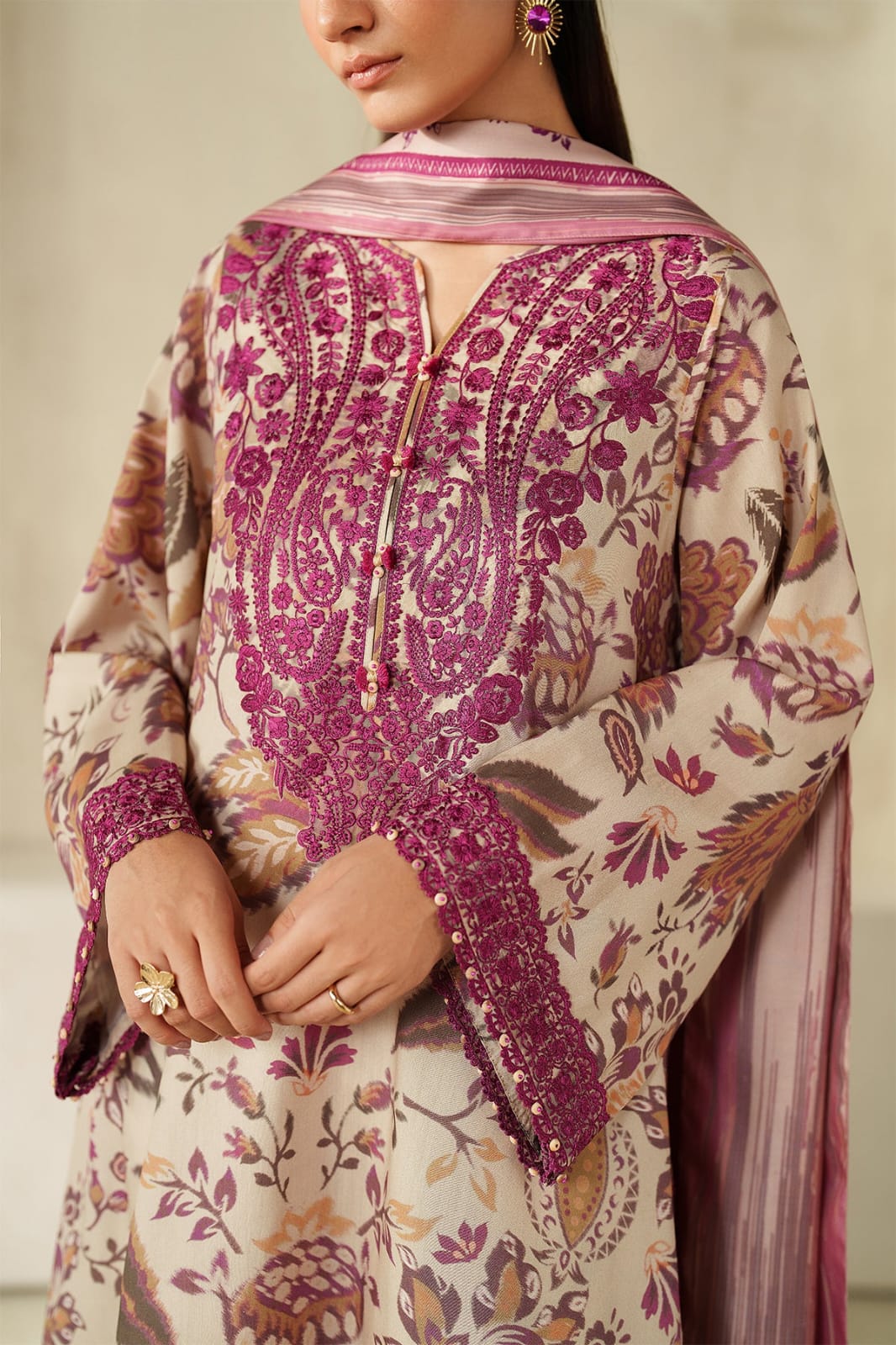 BAROQUE 3Pcs Unstitched Lawn Suit